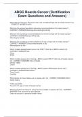 ABGC Boards Cancer &lpar;Certification  Exam Questions and Answers&rpar;