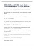 SOC 202 Exam 2 NCSU Study Guide Questions And 100&percnt;Accurate Answers&period;