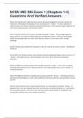 NCSU MIE 305 Exam 1 &lpar;Chapters 1-3&rpar; Questions And Verified Answers&period;