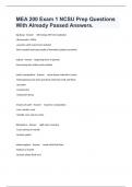 MEA 200 Exam 1 NCSU Prep Questions With Already Passed Answers&period;