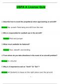 USPA A License Quiz Questions with 100&percnt; Correct Answers &vert; Verified &vert; Latest Update