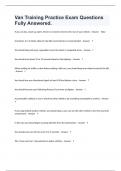 Van Training Practice Exam Questions Fully Answered&period;