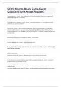 CEVO Course Study Guide Exam Questions And Actual Answers&period;