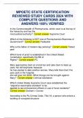 MPOETC STATE CERTIFICATION REVIEWED STUDY CARDS 2024 WITH COMPLETE QUESTIONS AND ANSWERS 100&percnt; VERIFIED