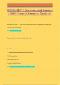 HFMA SET 1 Questions and Answers  &vert; 100&percnt; Correct Answers &vert; Grade A&plus;