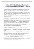FOA CFOT Certification Exam v11  Questions and Answers 100&percnt; Correct