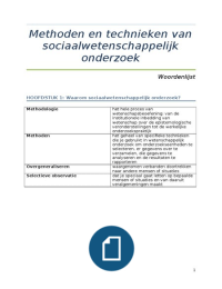 Woordenlijst handboek: Methodologie van de sociale wetenschappen