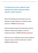 FTC EXAM 2023-2024 &vert;ACTUAL COMPLETE EXAM  QUESTIONS AND CORRECT ANSWERS &lpar;VERIFIED  ANSWERS &rpar; ALREADY GRADED A&plus;&period;