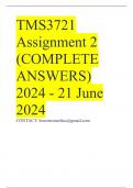 TMS3721 Assignment 2 &lpar;COMPLETE ANSWERS&rpar; 2024 - 21 June 2024