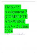 TMS3721 Assignment 2 &lpar;COMPLETE ANSWERS&rpar; 2024 - 21 June 2024