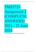 TMS3721 Assignment 2 &lpar;COMPLETE ANSWERS&rpar; 2024 - 21 June 2024
