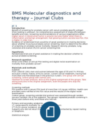 Master BMS 1.2 Molecular diagnostics and therapy - Journal Clubs