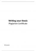 Plagiarism Certificate&colon; the answers