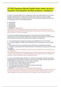 ATI RN Capstone Mental Health latest exam version>&sol; Question and Detailed verified answers>&sol; Graded A&plus;