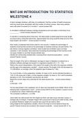 MAT-240 INTRODUCTION TO STATISTICS MILESTONE 4 questions and answer