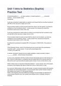 Unit 1 Intro to Statistics &lpar;Sophia&rpar; Practice Test questions and answer