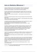 Intro to Statistics Milestone 1 questions and answer