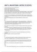 UNIT 2- MILESTONE 2 INTRO TO STATS questions and answer&period;