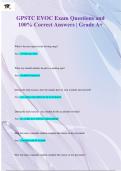 GPSTC EVOC Exam Questions and  100&percnt; Correct Answers &vert; Grade A&plus;
