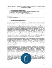 Tema 1: ADMINISTRACIÓN, CONSTITUCIÓN Y CONCEPTO DE DERECHO ADMINISTRATIVO