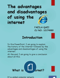 Advantages and Disadvantages of using the internet