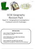 GCSE Edexcel A  Geography Paper 1 Course Summary