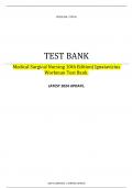 TEST BANK Medical Surgical Nursing 10th Edition&vert; Ignatavicius Workman Test Bank&period; LATEST 2024 UPDATE&period; 100 &percnt; COMPLETE &vert; VERIFIED UPDATE   &emsp;