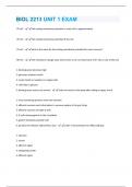 BIOL 2213 UNIT 1 EXAM QUESTIONS & ANSWERS SOLVED 100&percnt; CORRECT&excl;&excl;