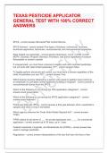 TEXAS PESTICIDE APPLICATOR GENERAL TEST WITH 100&percnt; CORRECT ANSWERS