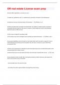 OR real estate License exam prep Questions And Answers Graded A&plus;