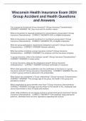 Wisconsin Health Insurance Exam 2024  Group Accident and Health Questions  and Answers