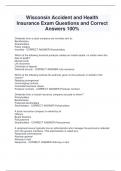 Wisconsin Accident and Health  Insurance Exam Questions and Correct  Answers 100&percnt;