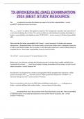 TX-BROKERAGE &lpar;SAE&rpar; EXAMINATION 2024 &vert;BEST STUDY RESOURCE