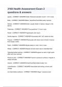 3160 Health Assessment Exam 2 questions & answers