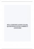 MTA CERTIFICATION EXAM&comma; QUESTIONS WITH CORRECT ANSWERS
