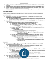 Strict Liability - Notes for Essay