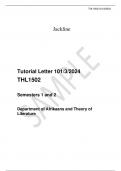  Tutorial Letter 101&sol;3&sol;2024 THL1502  Semesters 1 and 2  Department of Afrikaans and Theory of Literature