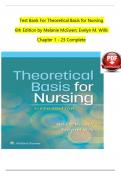 TEST BANK For Theoretical Basis for Nursing&comma; 6th American Edition by Melanie McEwen&semi; Evelyn M&period; Wills