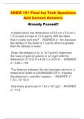 CHEM 101 Final Ivy Tech Questions  And Correct Answers Already Passed&excl;&excl;