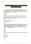 Introduction to Community Health Nursing Exam Questions And Answers