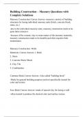 Building Construction &ndash; Masonry Questions with Complete Solutions