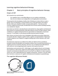 English summary Cognitive behavior therpay: Core principles for practice