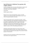 Special Education Certification Test questions with complete solutions