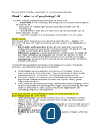 Arbeids-, Organisatie-, Personeelspsychologie AOP Rijks Universiteit Groningen