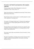 Forensics Lab Final Exam Questions with complete Solutions