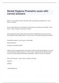 Dental Hygiene Prometric exam with correct answers