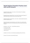Dental Hygiene Prometric Practice exam with correct answers
