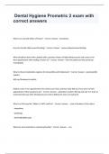 Dental Hygiene Prometric 2 exam with correct answers