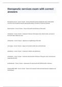 therapeutic services exam with correct answers