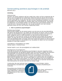 Samenvatting Positieve Psychologie in de praktijk Bannink